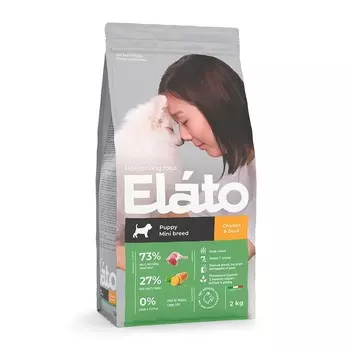Elato Holistic сухой корм для взрослых собак мелких пород с курицей и уткой - 500 г супер премиум холистики для взрослых с курицей мешок Импортный корм 1 уп. х 1 шт. х 0.5 кг