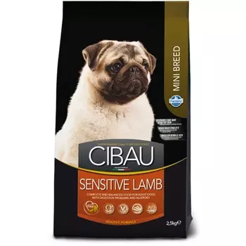 Farmina Cibau Sensitive Lamb Mini сухой корм для взрослых собак мелких пород с чувствительным пищеварением с ягненком - 2,5 кг повседневный супер премиум для взрослых с ягненком породы мелкого размера мешок Импортный корм 1 уп. х 1 шт. х 2.5 кг