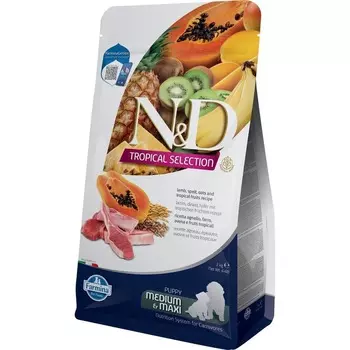 Farmina Tropical Selection Puppy Тропикал Селекшн Паппи для щенков средних и крупных пород, с ягнёнком - 2 кг супер премиум низкозерновые для щенков с ягненком породы крупного размера Импортный корм 1 уп. х 1 шт. х 2 кг