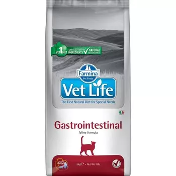 Farmina Vet Life Cat Gastrointestinal ветеринарный диетический сухой корм для взрослых кошек с воспалительными заболеваниями ЖКТ - 5 кг диетические супер премиум для взрослых с курицей мешок Импортный корм 1 уп. х 1 шт. х 5 кг