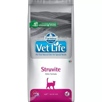 Farmina Vet Life Cat Struvite ветеринарный диетический корм для взрослых кошек и котов с мочекаменной болезнью струвитного типа - 2 кг диетические супер премиум для взрослых с курицей мешок Импортный корм 1 уп. х 1 шт. х 2 кг