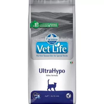 Farmina Vet Life Cat Ultrahypo ветеринарный диетический сухой корм для взрослых кошек с неблагоприятными реакциями на пищу диетические супер премиум без курицы для взрослых с рыбой мешок Импортный корм 1 уп. х 1 шт. х 10 кг