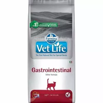Farmina Vet Life Natural Diet Cat Gastro-Intestinal - 2 кг диетические супер премиум для взрослых с курицей мешок Сербия 1 уп. х 1 шт. х 2 кг