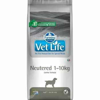 Farmina Vet Life Natural Diet Dog Neutered 1-10kg - 2 кг диетические супер премиум для взрослых с курицей породы мелкого размера мешок Сербия 1 уп. х 1 шт. х 2 кг