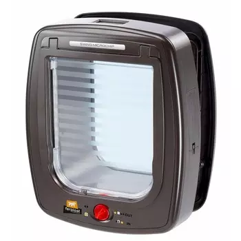 Ferplast Swing Microchip Large дверка для животных, с определителем микрочипа, коричневая - 26,5x16,2xh31,5 см, размер прохода - 17x20 см Словакия 1 уп. х 1 шт. х 1.32 кг