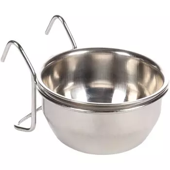 Flamingo Avaro Hook Inox миска с держателем для клетки птиц - 150 мл, 8 см для всех возрастов Индия 1 уп. х 1 шт. х 0.06 кг