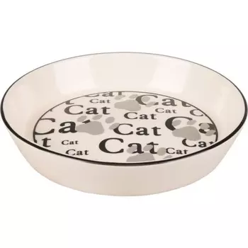 Flamingo Cathy, М, миска керамическая для кошек и собак, белая - 350 мл, 15,5 х 15,5 х 2,6см для всех возрастов m Китай 1 уп. х 1 шт. х 0.26 кг