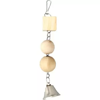 Flamingo игрушка для птиц, деревянные кубик и шарики на цепочке, с колокольчиком, 25 см для всех возрастов Китай 1 уп. х 1 шт. х 0.08 кг