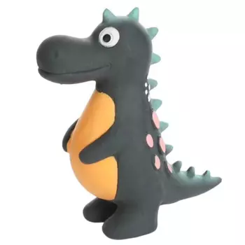Flamingo игрушка для собак "Динозавр" L, латекс, чёрный, 6,5х14х17 см для всех возрастов породы среднего размера Китай 1 уп. х 1 шт. х 0.1 кг