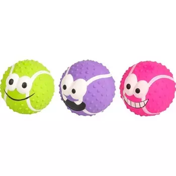 Flamingo игрушка для собак "Мяч", латекс, ПЭФ волокно, цвет в ассортименте, 6,5 см для всех возрастов породы крупного размера Китай 1 уп. х 1 шт. х 0.03 кг