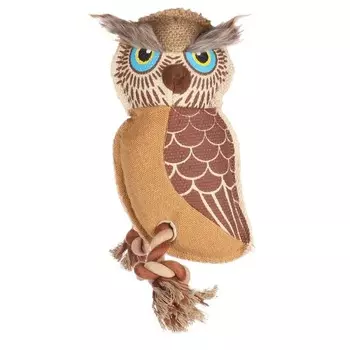 Flamingo игрушка с верёвкой для собак "Сова", джут, коричневый, 15х14х28 см для всех возрастов породы мелкого размера Китай 1 уп. х 1 шт. х 0.15 кг