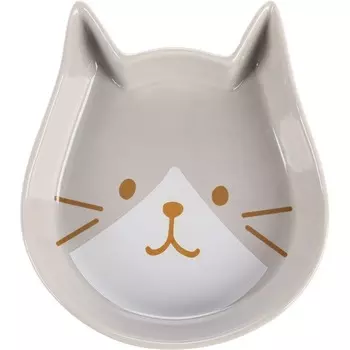 Flamingo Kapo миска керамическая для кошек и собак, серая, 250 мл, 13 х 15 х 3 см для всех возрастов для всех пород Китай 1 уп. х 1 шт. х 0.25 кг