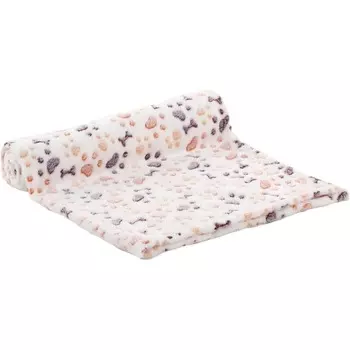 Flamingo Kiki подстилка-плед для кошек и собак, белый с рисунком лапки, флис - 70 х 100 см для всех возрастов для всех пород Китай 1 уп. х 1 шт. х 0.23 кг