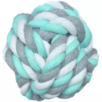 Flamingo "Мяч веревочный" игрушка для собак, мятный,белый, серый - 5,5 см для всех возрастов породы мелкого размера Китай 1 уп. х 1 шт. х 0.09 кг