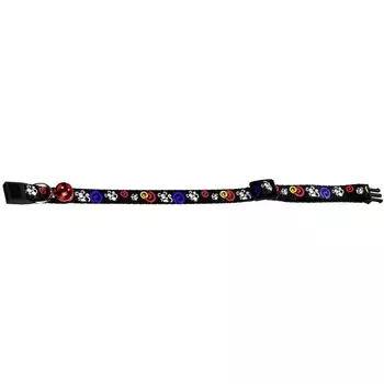 Flamingo ошейник для кошек ZIGGI, нейлон, чёрный, принт мышки, 20-35см, 10мм для всех возрастов Китай 1 уп. х 1 шт. х 0.015 кг