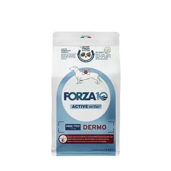 Forza10 Active Vet Diet Dermo Mini/Toy сухой корм для собак мелких пород с патологиями кожного покрова - 1,5 кг ветеринарный супер премиум без курицы для взрослых с рыбой породы мелкого размера мешок Италия 1 уп. х 1 шт. х 1.5 кг