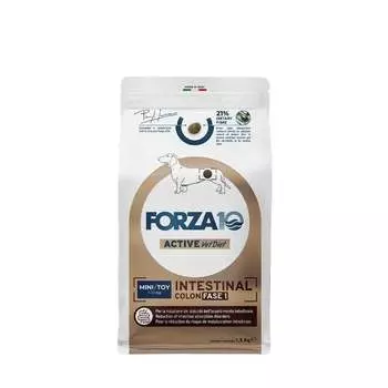 Forza10 Active Vet Diet Intestinal Colon Fase 1 Mini/Toy сухой корм для собак мелких пород, с рыбой - 1,5 кг ветеринарный супер премиум без курицы для взрослых с рыбой породы мелкого размера мешок Италия 1 уп. х 1 шт. х 1.5 кг