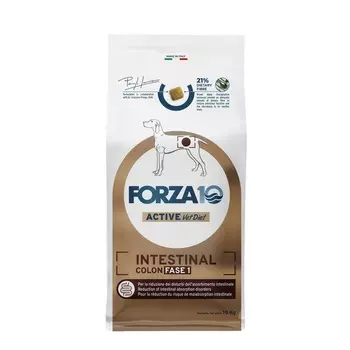 Forza10 Active Vet Diet Intestinal Colon Fase 1 сухой корм для собак всех пород, с ягненком и белым сорго - 10 кг ветеринарный супер премиум без курицы для взрослых с ягненком для всех пород мешок Италия 1 уп. х 1 шт. х 10 кг