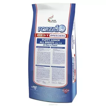 Forza10 Breeders для щенков всех пород из морской рыбы и отборного риса - 20 кг повседневный супер премиум для щенков с рыбой породы мелкого размера мешок Италия 1 уп. х 1 шт. х 20 кг