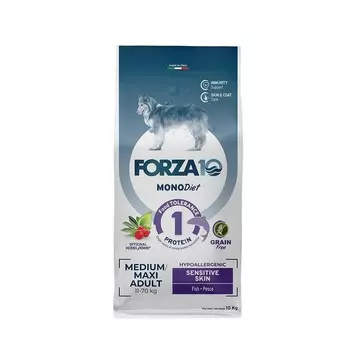Forza10 MonoDiet Sensitive Skin Medium & Large Adult сухой корм для взрослых собак средних и крупных пород при чувствительной коже с рыбой - 10 кг диетические супер премиум монобелковый для взрослых с рыбой породы среднего размера мешок Италия 1 уп. х 1 шт. х 10 кг