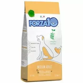Forza10 Maintenance Medium Pollo/Patate сухой корм для взрослых собак средних пород с курицей и картофелем - 12,5 кг повседневный супер премиум безглютеновые для взрослых с курицей породы среднего размера мешок Италия 1 уп. х 1 шт. х 12.5 кг