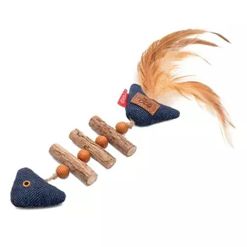 GiGwi игрушка для кошек Рыбка-скелет из мататаби, 20 см для всех возрастов Китай 1 уп. х 1 шт. х 0.032 кг