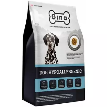 Gina Dog Hypoallergenic сухой корм для собак, гипоаллергенный, с индейкой, уткой и тунцом - 7,5 кг повседневный супер премиум для взрослых с индейкой для всех пород мешок Импортный корм 1 уп. х 1 шт. х 7.5 кг