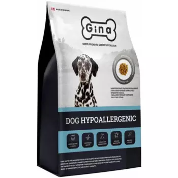 Gina Dog Hypoallergenic сухой корм для собак, гипоаллергенный, с индейкой, уткой и тунцом - 1 кг повседневный супер премиум для взрослых с индейкой для всех пород мешок Импортный корм 1 уп. х 1 шт. х 1 кг