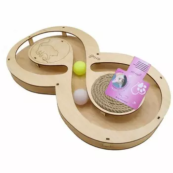 Glory Life игровой комплекс для кошек Восьмерка с шариками и когтеточкой из каната, 49х27х3,6 см для всех возрастов Россия 1 уп. х 1 шт. х 0.5 кг