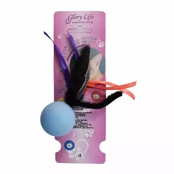 Glory Life "Нарисуй для кота" норка и лента, игрушка-дразнилка для кошек с мехом норки, разноцветная для всех возрастов Россия 1 уп. х 1 шт. х 0.019 кг