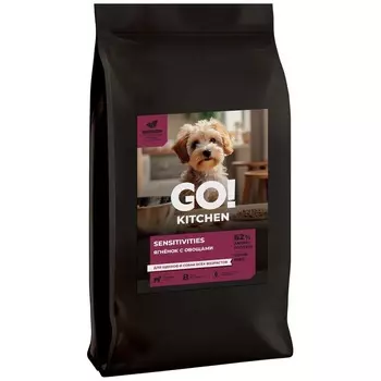 Go Kitchen сухой корм для щенков и собак всех возрастов, беззерновой, с ягнёнком сухой корм для чувствительного пищеварения - 9,98 кг холистик беззерновые для всех возрастов с ягненком для всех пород мешок Российский корм 1 уп. х 1 шт. х 9.98 кг