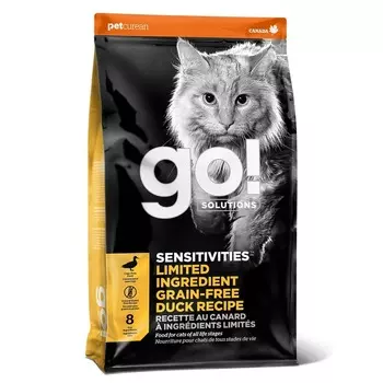 GO! Sensivities Limited Ingredient GF сухой корм для котят и кошек с чувствительным пищеварением, беззерновой, с уткой - 7,26 кг повседневный супер премиум холистики для взрослых с уткой мешок Канада 1 уп. х 1 шт. х 7.26 кг