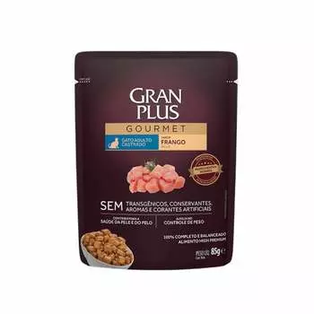 Granplus Cat влажный корм для стерилизованных кошек, с курицей, в паучах - 85 г повседневный премиум для взрослых с курицей для всех пород паучи Бразилия 1 уп. х 18 шт. х 1.53 кг