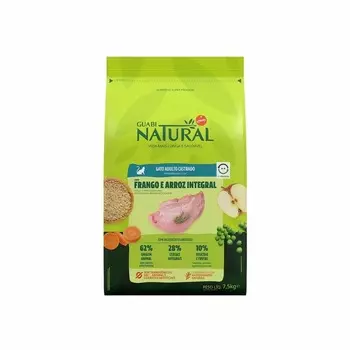 Guabi Natural Cat Sterilised корм для стерилизованных кошек, с цыпленком и коричневым рисом повседневный супер премиум для взрослых с цыпленком для всех пород мешок Бразилия 1 уп. х 1 шт. х 7.5 кг