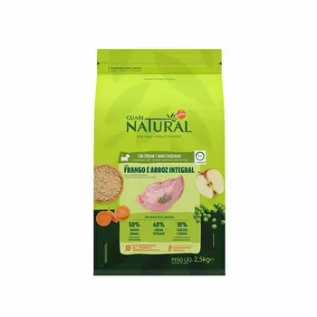 Guabi Natural Dog Senior корм для пожилых собак мелких пород, с цыпленком и коричневым рисом - 2,5 кг повседневный супер премиум для пожилых с цыпленком породы мелкого размера мешок Бразилия 1 уп. х 1 шт. х 2.5 кг