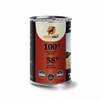Happy Daily для собак, с говядиной, кусочки в соусе, в консервах - 970 г повседневный супер премиум для взрослых с говядиной для всех пород консервы (в железной банке) Россия 1 уп. х 1 шт. х 0.97 кг