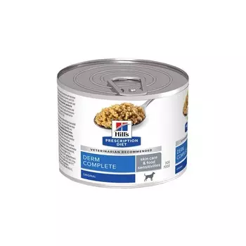 Hills Prescription Diet Derm Complete для собак, для поддержания здоровья кожи при аллергии, в консервах - 200 г супер премиум для взрослых для всех пород консервы (в железной банке) Импортный корм 1 уп. х 1 шт. х 0.2 кг