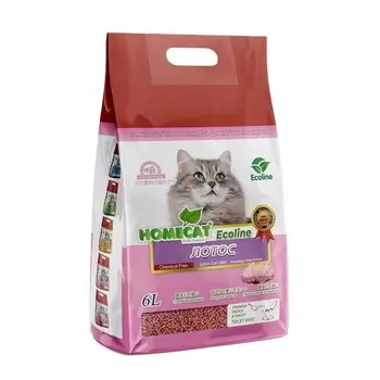 HOMECAT Ecoline комкующийся наполнитель для кошачьих туалетов с ароматом лотоса - 6 л повседневный премиум мешок Китай 1 уп. х 1 шт. х 2.8 кг