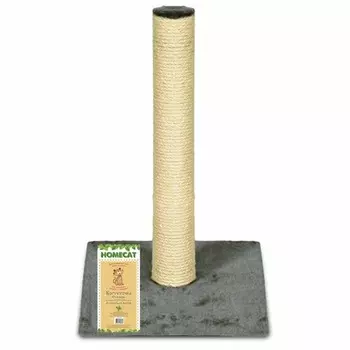 HOMECAT когтеточка для кошек столбик ковролин джут серый, 29,5х29,5х50 см для всех возрастов Россия 1 уп. х 1 шт. х 1 кг