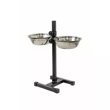 Homepet D металлическая регулируемая подставка с мисками - 20 см 2х1 л до 40 см для всех возрастов Россия 1 уп. х 1 шт. х 0.9 кг
