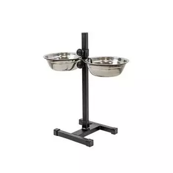 Homepet D металлическая регулируемая подставка с мисками - 22 см 2х1,5 л до 50 см для всех возрастов Россия 1 уп. х 1 шт. х 0.9 кг