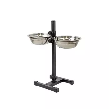 Homepet D металлическая регулируемая подставка с мисками - 24 см 2х2 л до 50 см для всех возрастов Россия 1 уп. х 1 шт. х 0.9 кг