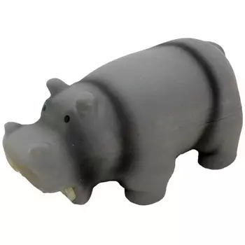 Homepet игрушка для собак, бегемот со звуком, латекс, серый, 15 см Китай 1 уп. х 1 шт. х 0.95 кг