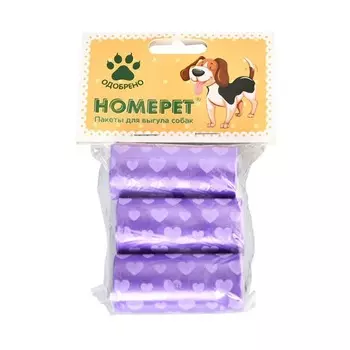 Homepet пакеты для выгула собак с рисунком 3х20 шт Китай 1 уп. х 1 шт. х 0.077 кг