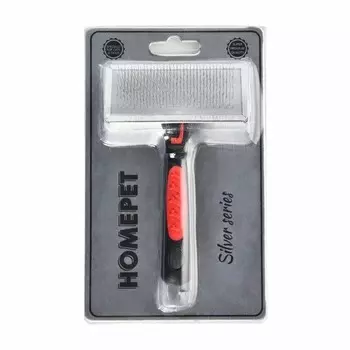 Homepet Silver Series пуходерка металлическая размер M - 14х9 см груминг m Китай 1 уп. х 1 шт. х 0.08 кг