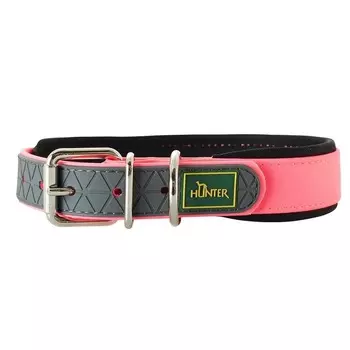 Hunter ошейник для собак Convenience Comfort 40 (27-35 см)/2 см биотановый мягкая горловина розовый неон премиум Германия 1 уп. х 1 шт. х 0.06 кг