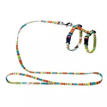Hunter Smart шлейка для кошек и собак Stripes нейлон разноцветная 33 - 46 см, 10 мм эконом Германия 1 уп. х 1 шт. х 0.05 кг