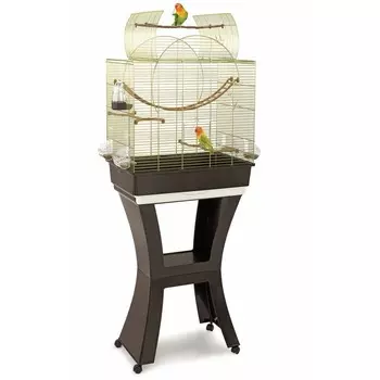 Imac Matilde клетка для птиц на колесах и подставке, золото-коричневая, 58х38х71/143 см Италия 1 уп. х 1 шт. х 7.1 кг