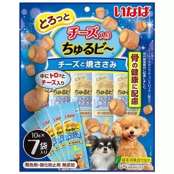 Inaba Churu лакомство запеченные трубочки для собак, для здоровья суставов, с куриным филе и сыром - 10 г х 7 шт супер премиум для взрослых с сыром Китай 1 уп. х 1 шт. х 0.07 кг