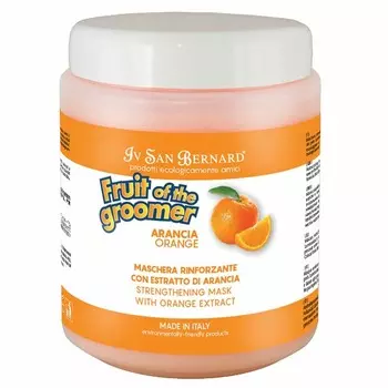Iv San Bernard Fruit of the Grommer Orange Восстанавливающая маска для слабой выпадающей шерсти с силиконом 1 л Италия 1 уп. х 1 шт. х 1.041 кг